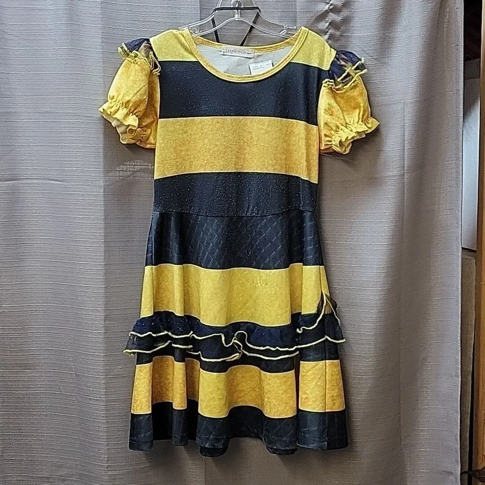 Cute Bumblebee/butterfly costume dress‎ (8-10) with butterfly headband & bear